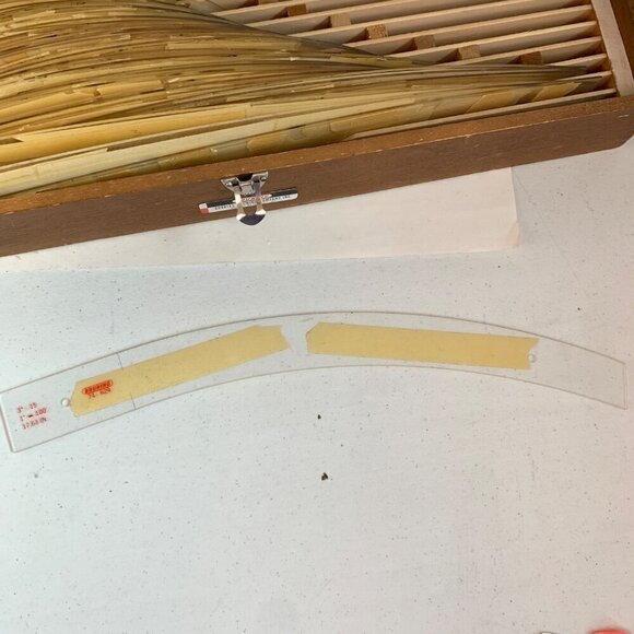 Vintage Bruning Curve Set in Wooden Box Engineering Architect - Picture 5 of 7